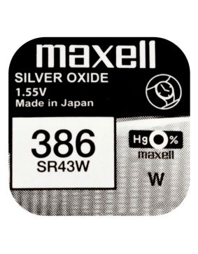 Maxell SR43W silveroxidbatteri 386
