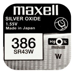 Maxell SR43W silveroxidbatteri 386 main product photo