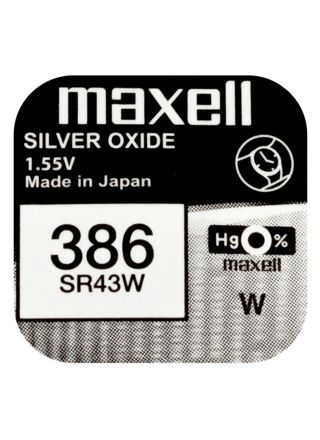 Maxell SR43W silveroxidbatteri 386