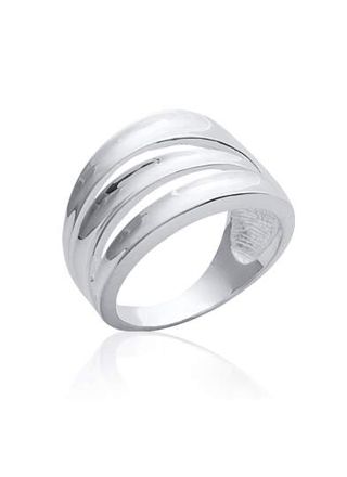 Lykka bred crossover ring i silver 14 mm