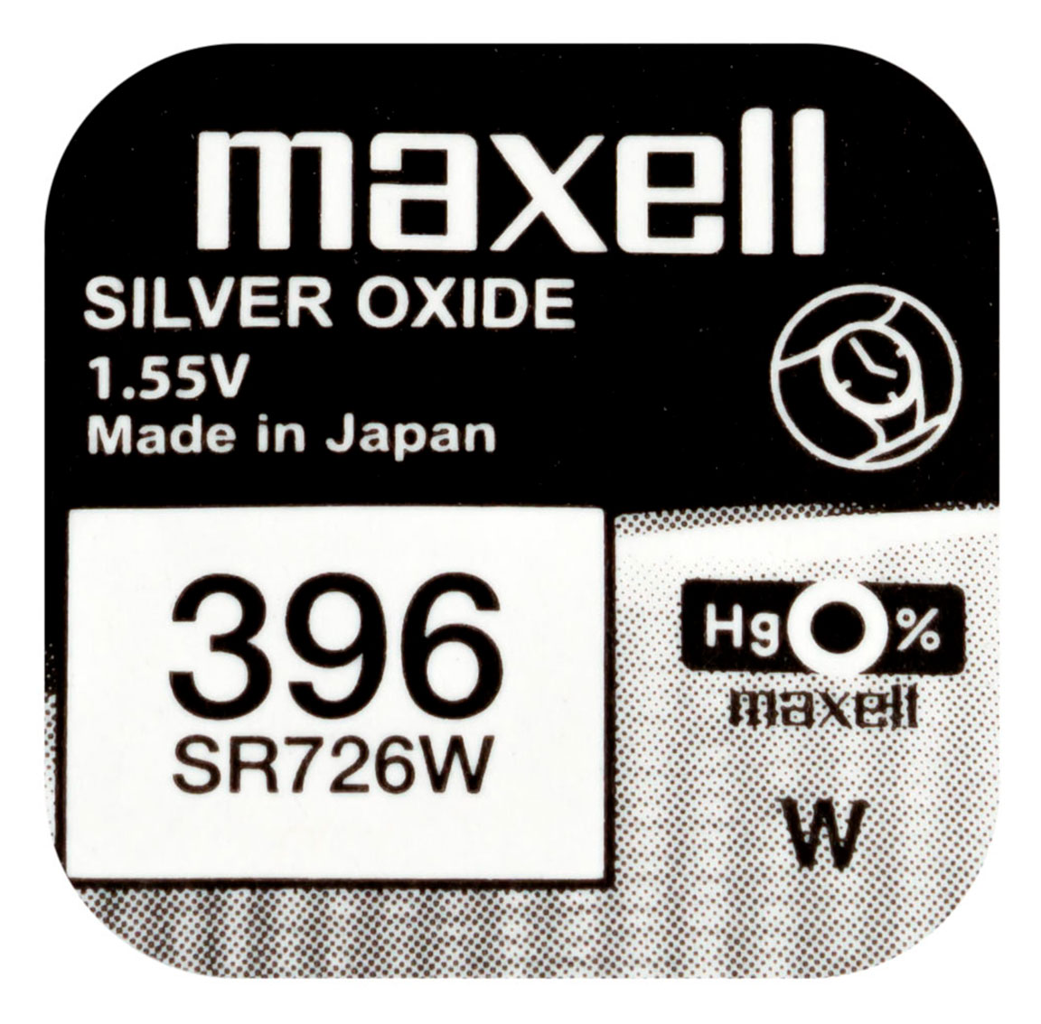 Maxell SR726W silveroxidbatteri 396