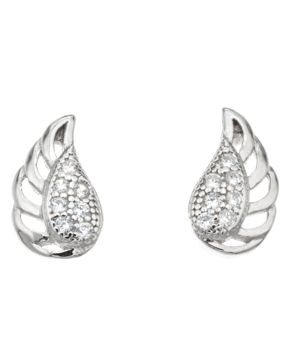 Silver Bar Ving zirkon stiftörhängen 8 mm 1848