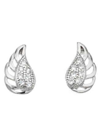 Silver Bar Ving zirkon stiftörhängen 8 mm 1848