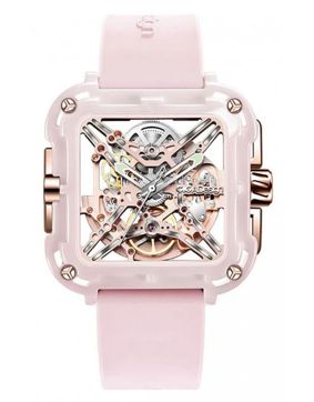 CIGA Design X-Series Ceramic Mechanical Skeleton Pink X012-PR02-W5PK