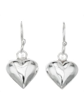 Silver Bar Hjärta hängande örhängen 25 mm 1853
