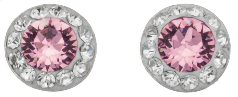 Silver Bar Spectrum stiftörhängen ljusröd 6mm 1864