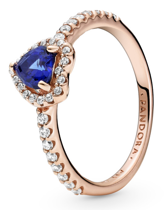 Pandora Heart Rose Twilight Blue Crystal  ring 188421C01