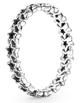 Pandora Ring Stackable Band of Asymmetric Stars ring 190029C00