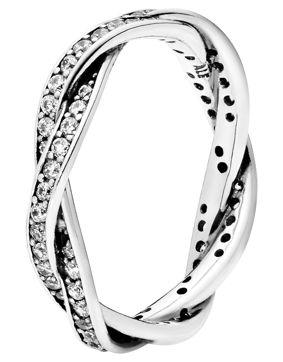 Pandora Spakling Twisted Lines ring 190892CZ