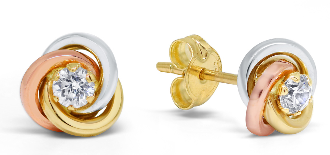 Guldörhängen knut trefärgad zirkon 196461ZYWR