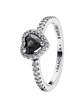 Pandora Timeless svart hjärta ring 198421C04