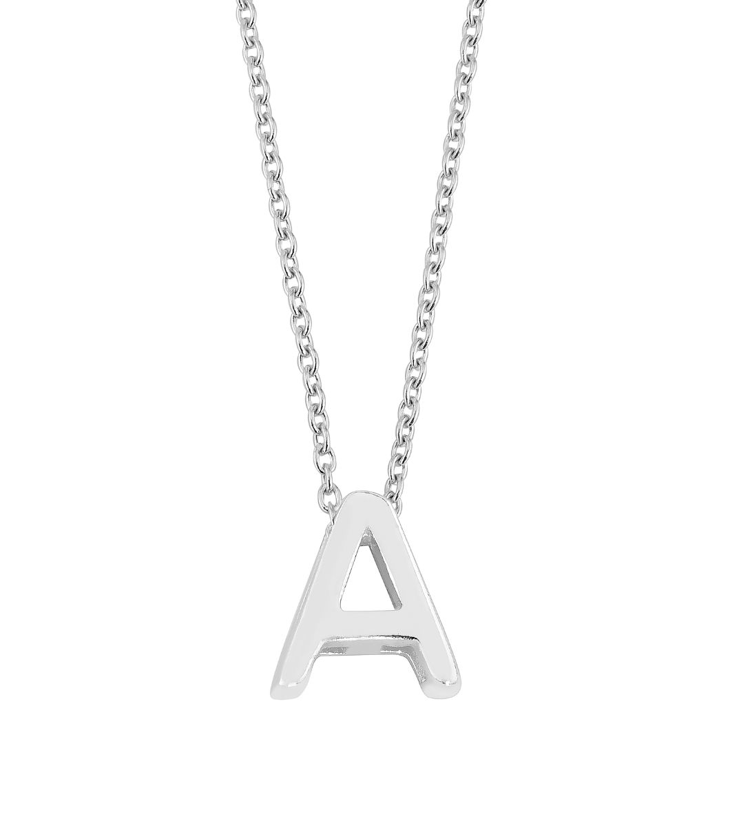 Lykka Symbols bokstavshalsband silver, A