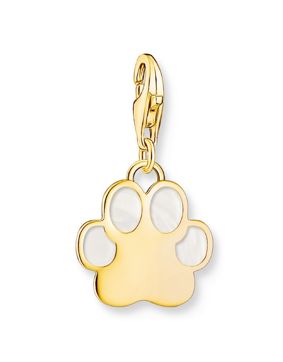 Thomas Sabo Charm Club Charmista dog paw enamel yellow-gold plated berlock 2014-427-39