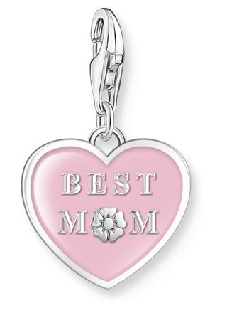 Thomas Sabo Charm Club Charmista pink heart with best mom silver berlock 2021-007-9