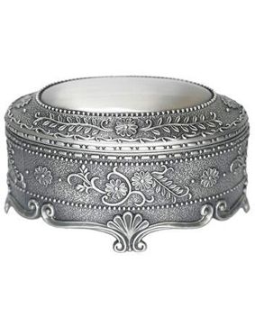 Speldosa för smycken, oval med blommor 078816