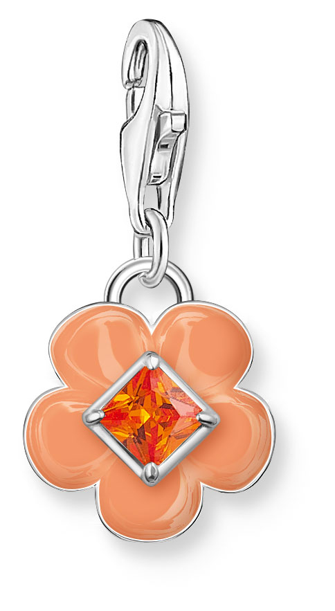Thomas Sabo Charm Club Charmista orange enamel flower berlock 2029-041-8