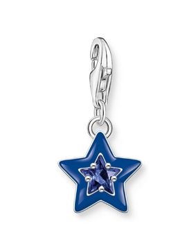 Thomas Sabo Charm Club Charmista star sapphire blue stone blue enamel silver berlock 2043-496-7