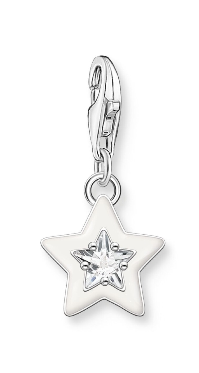 Thomas Sabo Charm Club Charmista star white stones white enamel silver  2044-041-14