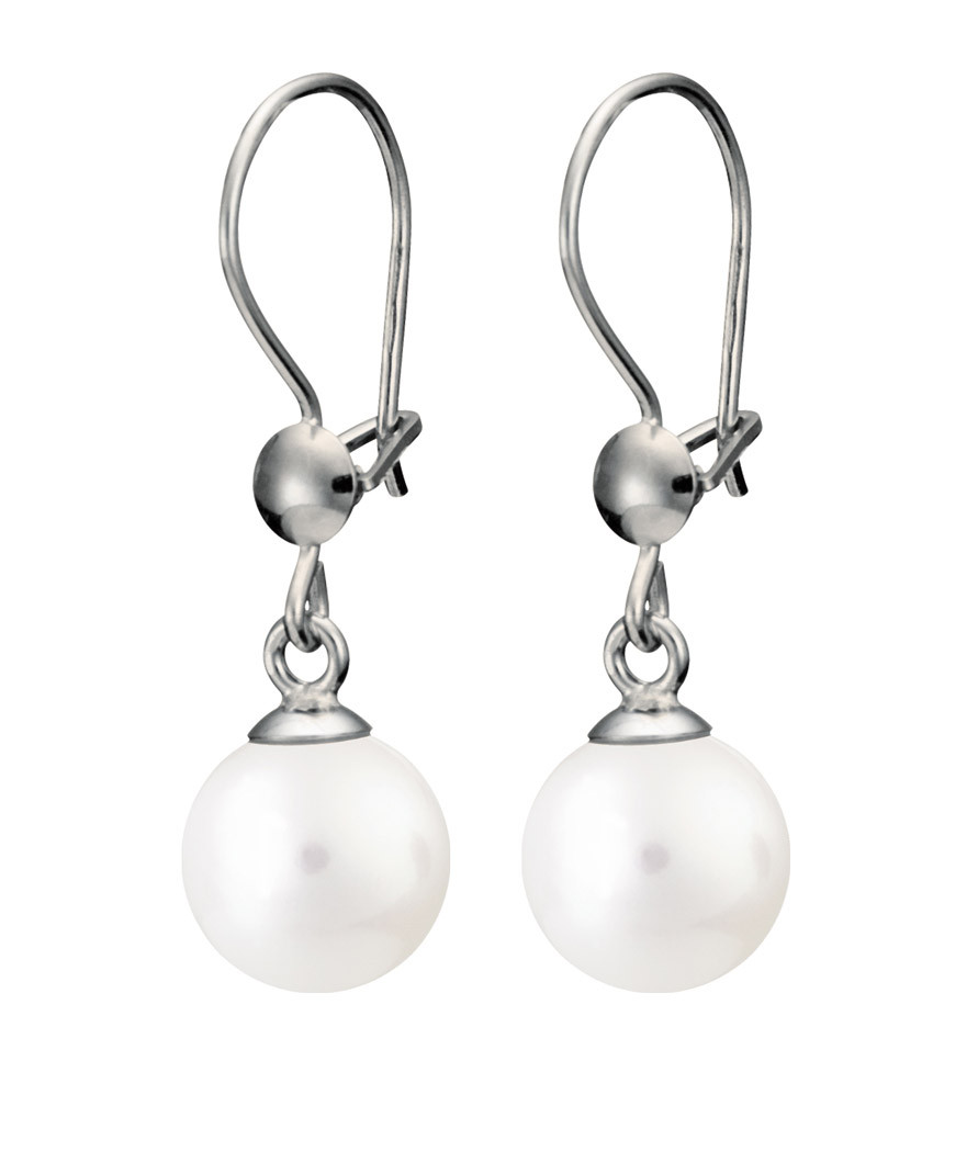 Pirami vitguld 8mm pärlörhängen 00005668