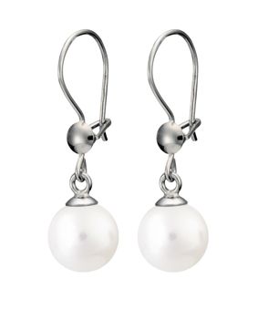 Pirami vitguld 8mm pärlörhängen 00005668