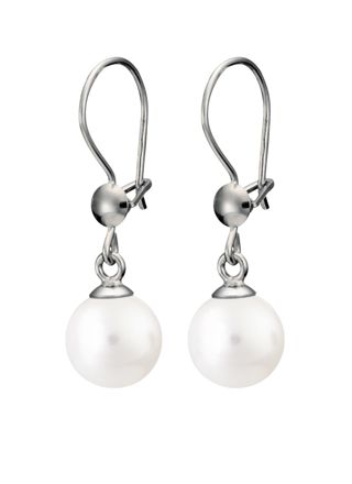 Pirami vitguld 8mm pärlörhängen 00005668