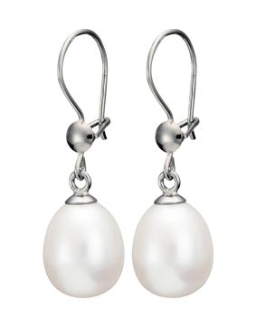 Pirami vitguld 9mm droppformat pärlörhängen 00005555