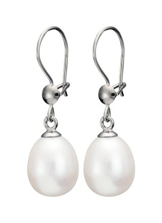 Pirami vitguld 9mm droppformat pärlörhängen 00005555