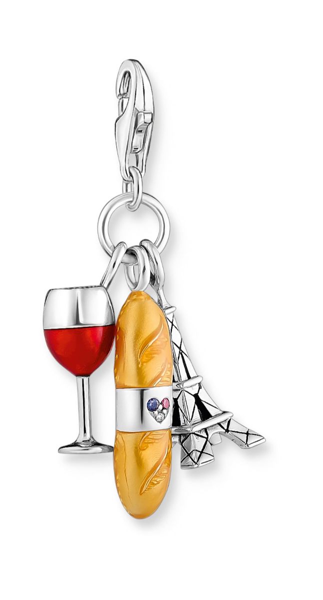 Thomas Sabo Charm Club Charmista Paris Charms Wine, baquette, Eiffel Tower berlock 2078-390-7