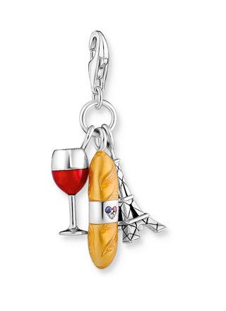 Thomas Sabo Charm Club Charmista Paris Charms Wine, baquette, Eiffel Tower berlock 2078-390-7
