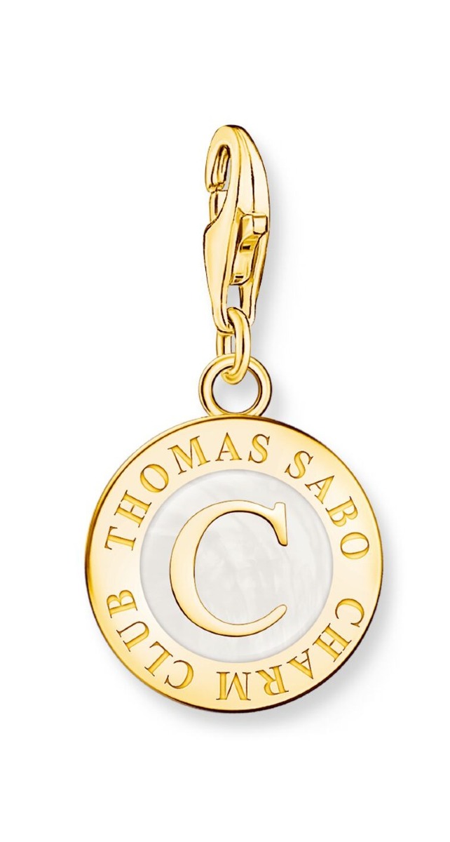Thomas Sabo Charm Club Charmista white Charmista Coin gold plated berlock 2095-427-14