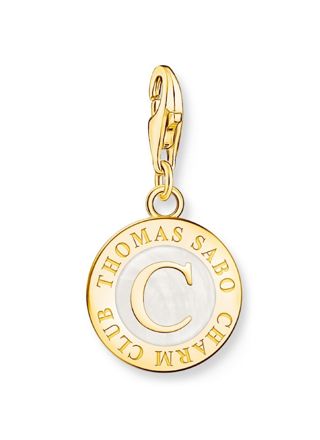 Thomas Sabo Charm Club Charmista white Charmista Coin gold plated berlock 2095-427-14