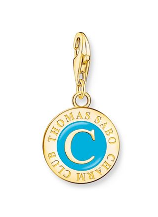 Thomas Sabo Charm Club Charmista turquoise Charmista Coin gold plated berlock 2099-427-17