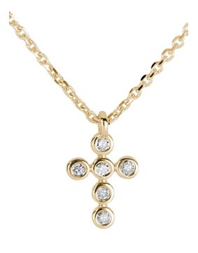 Kohinoor korshalsband med diamater i gulguld 213-P6062