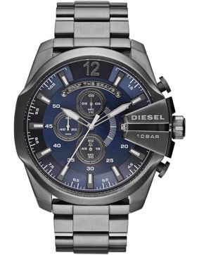 Diesel DZ4329 Mega Chief Blue Dial Gunmetal