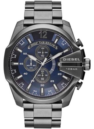 Diesel DZ4329 Mega Chief Blue Dial Gunmetal