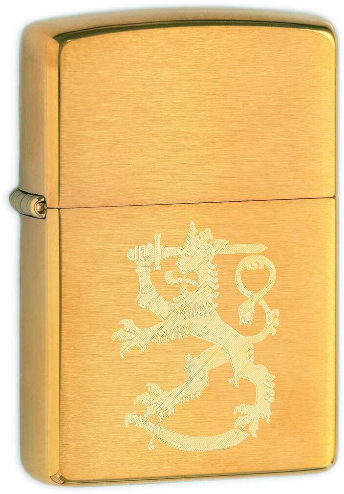 Zippo 204SL Finlands Leijon borstad mässing