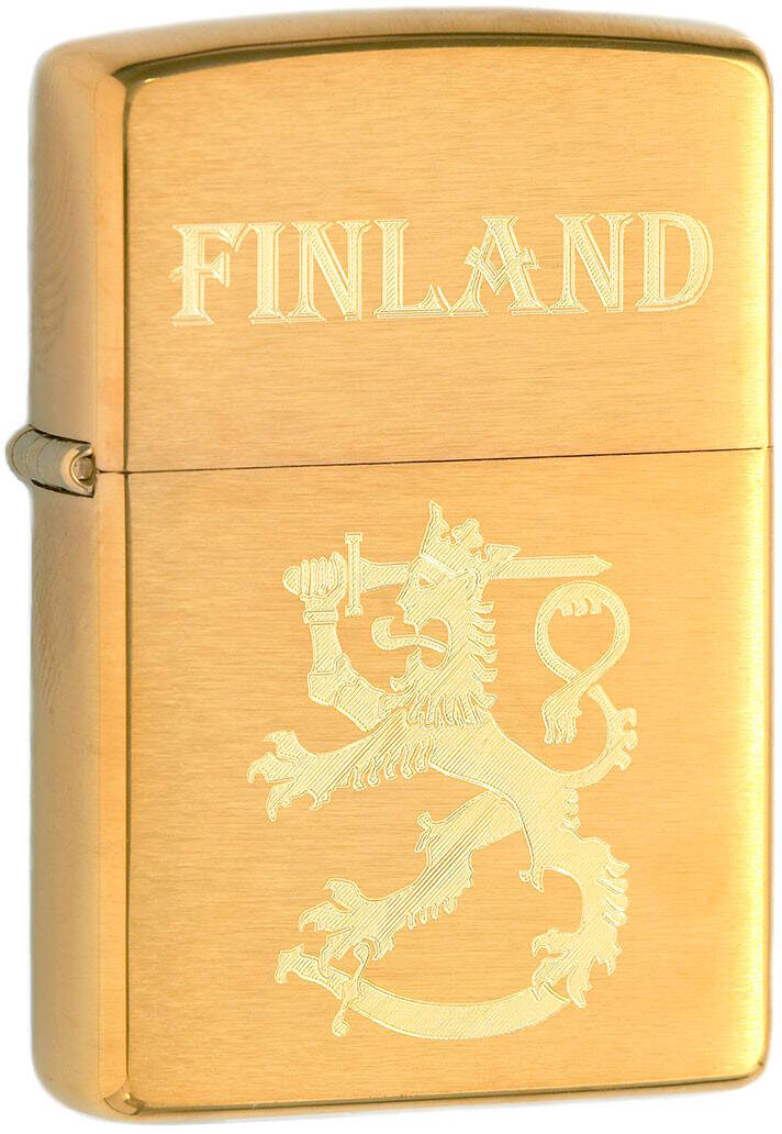 Zippo 204SLF Finlands Leijon Finland borstad mässing