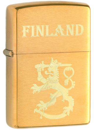 Zippo 204SLF Finlands Leijon Finland borstad mässing