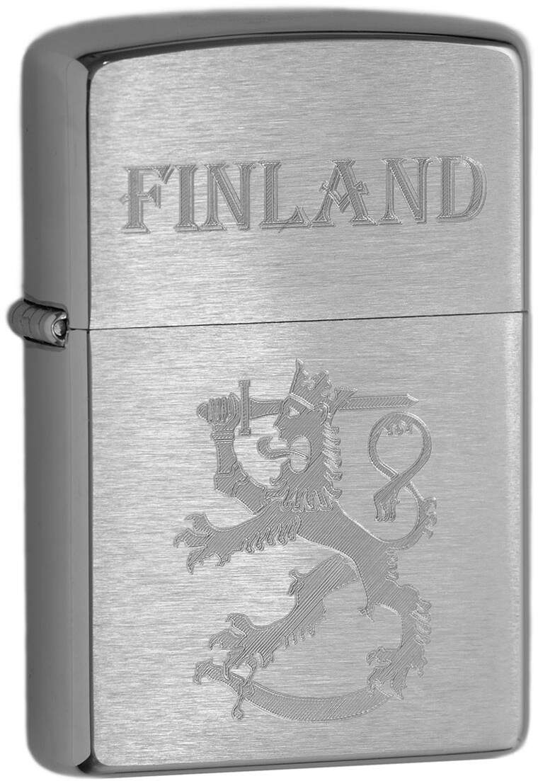Zippo 200SLF Finlands Leijon Finland borstad krom