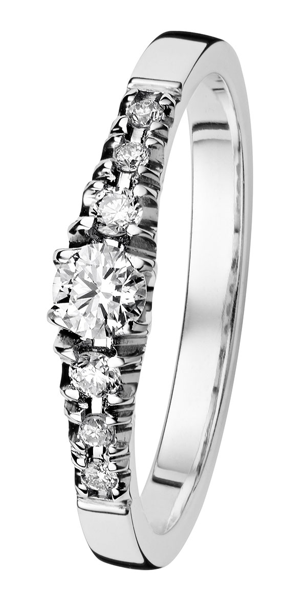 Kohinoor 033-244v-24 Diamantring vitguld Cristal