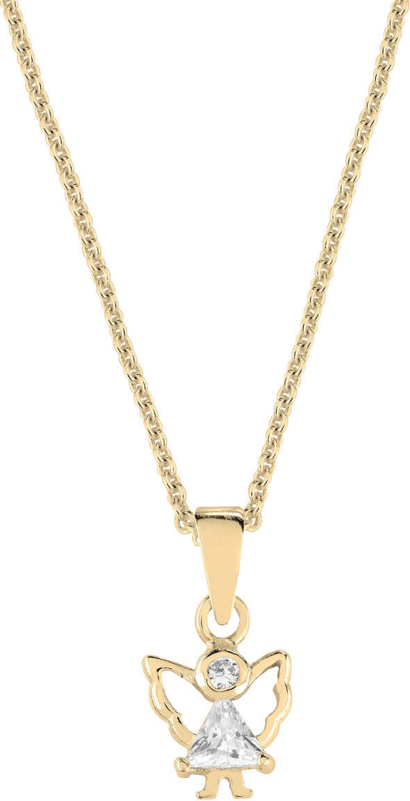 Lykka guldpläterad ängel silver halsband