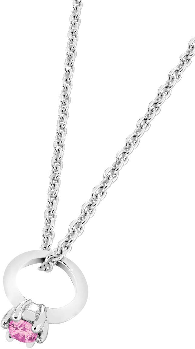 Lykka dopring pink silver halsband