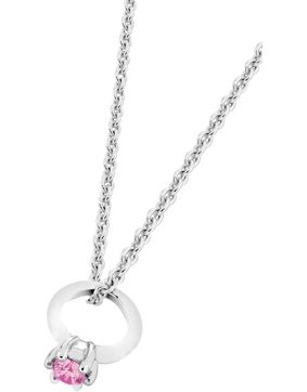Lykka dopring pink silver halsband