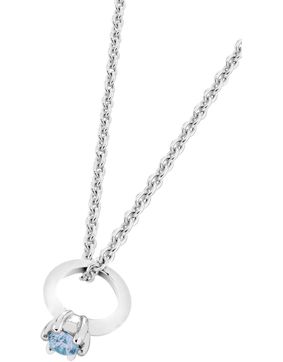 Lykka dopring blå silver halsband