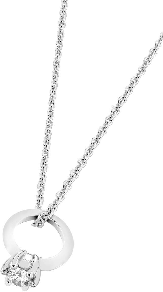 Lykka dopring vit silver halsband