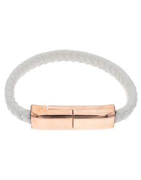 Silver Bar USB-laddnigskabel-armband vit för C-serien Android 18,5 cm 2288