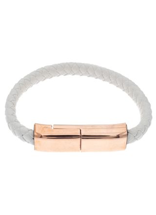 Silver Bar USB-laddnigskabel-armband vit för C-serien Android 18,5 cm 2288