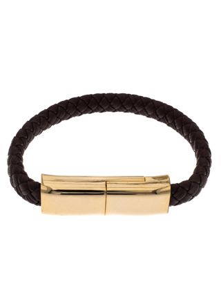 Silver Bar USB-laddnigskabel-armband brun C-serien Android 20,5 cm 2290