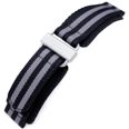 MiLTAT Black & Grey NyjBB Nylon Velcro armband 22mm 22B22EBR01N9H10