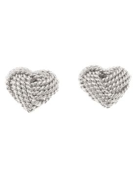 Silver Bar stickad hjärta örhängen 10 mm 2319